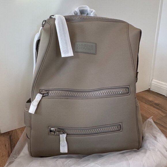 NWT DAGNE DOVER Indi Neoprene Diaper Backpack in Khaki - Picture 1 of 7